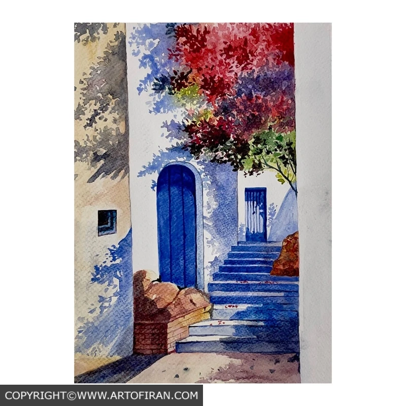 تابلو نقاشی آبرنگ کوچه عشق، سبک آبستره - تصویر 2
